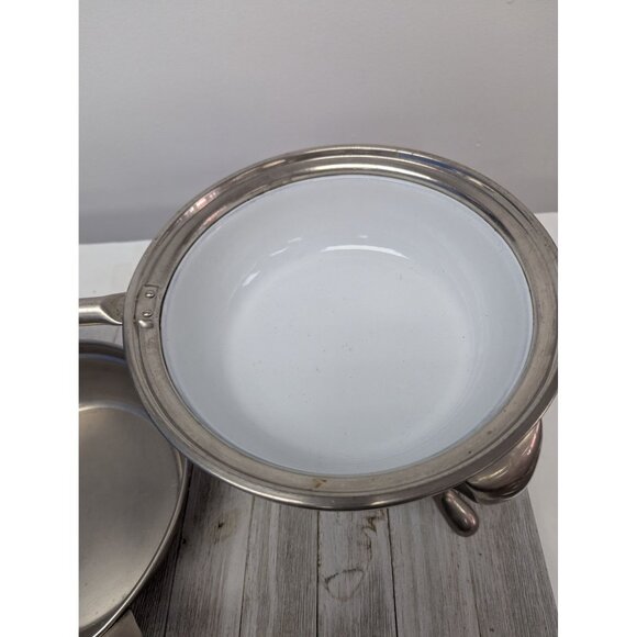 Vintage Manning Bowman Chafing Dishes With Lid Insert Dish And Stand Marked - Picture 7 of 12